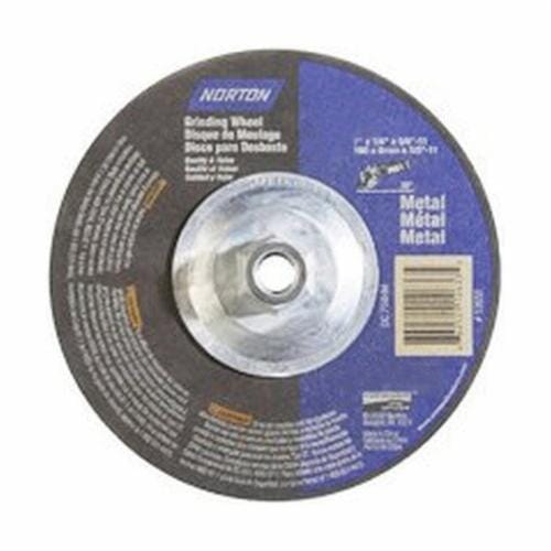 Norton® 66252912633 Depressed Center Wheel, 7 in Dia x 1/4 in THK, 24 Grit, Aluminum Oxide Abrasive